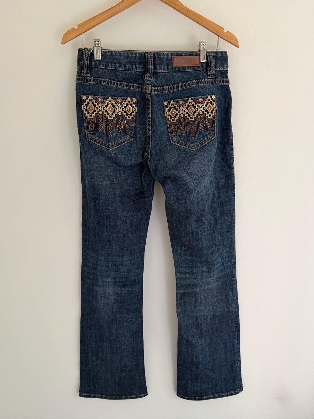 Rock & Roll Cowgirl Aztec Embellished Bootcut Jeans 28 x 34 Western